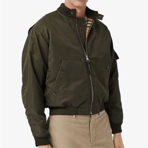 Burberry padded nylon jacket in dark olive